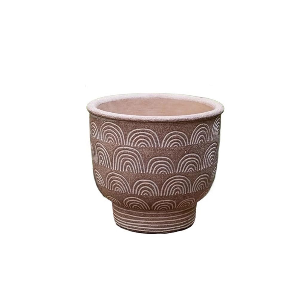 GELASIGE Flower Pots Villa Courtyard Retro Cement Flower Pot Balcony Succulent Pot Outdoor Flower Pots(A)