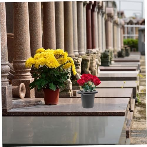 Jarrones macetas de plástico con espuma set de 4 piezas base resistente exterior 6