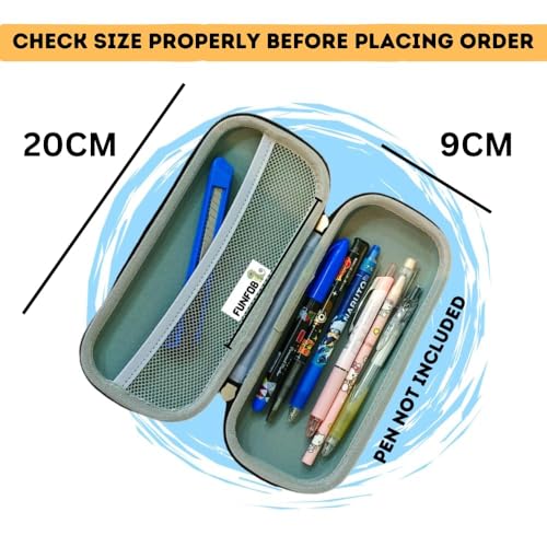 Image of Funfob Polyester Demon Slayer Pencil Case For School & College | Zenitsu & Others, Black