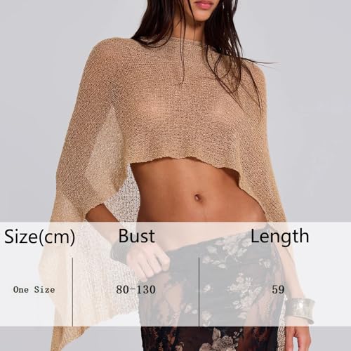 Women Summer Sheer Blouse Top Sheer Shrug Pullover Knit Mesh Poncho Bolero Off Shoulder Cover Up Tops sheer poncho2