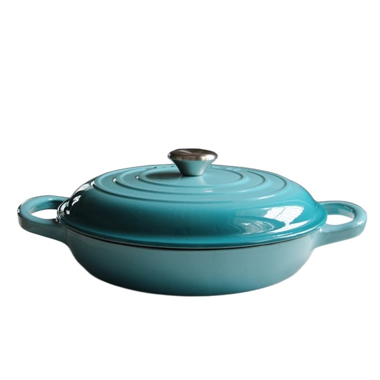 Pot à soupe en fonte émaillée avec panier vapeur pour cuisson lente et rinçage facile