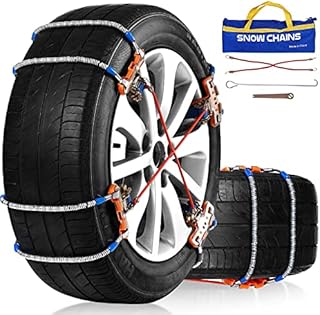 Snow Chains, Anti Skid Tire Chains, 8Pack Universal Adjustable Emergency Traction Chains for 205-265mm Tires Cars Trucks, Snowfield Muddy Icy Ground Chains