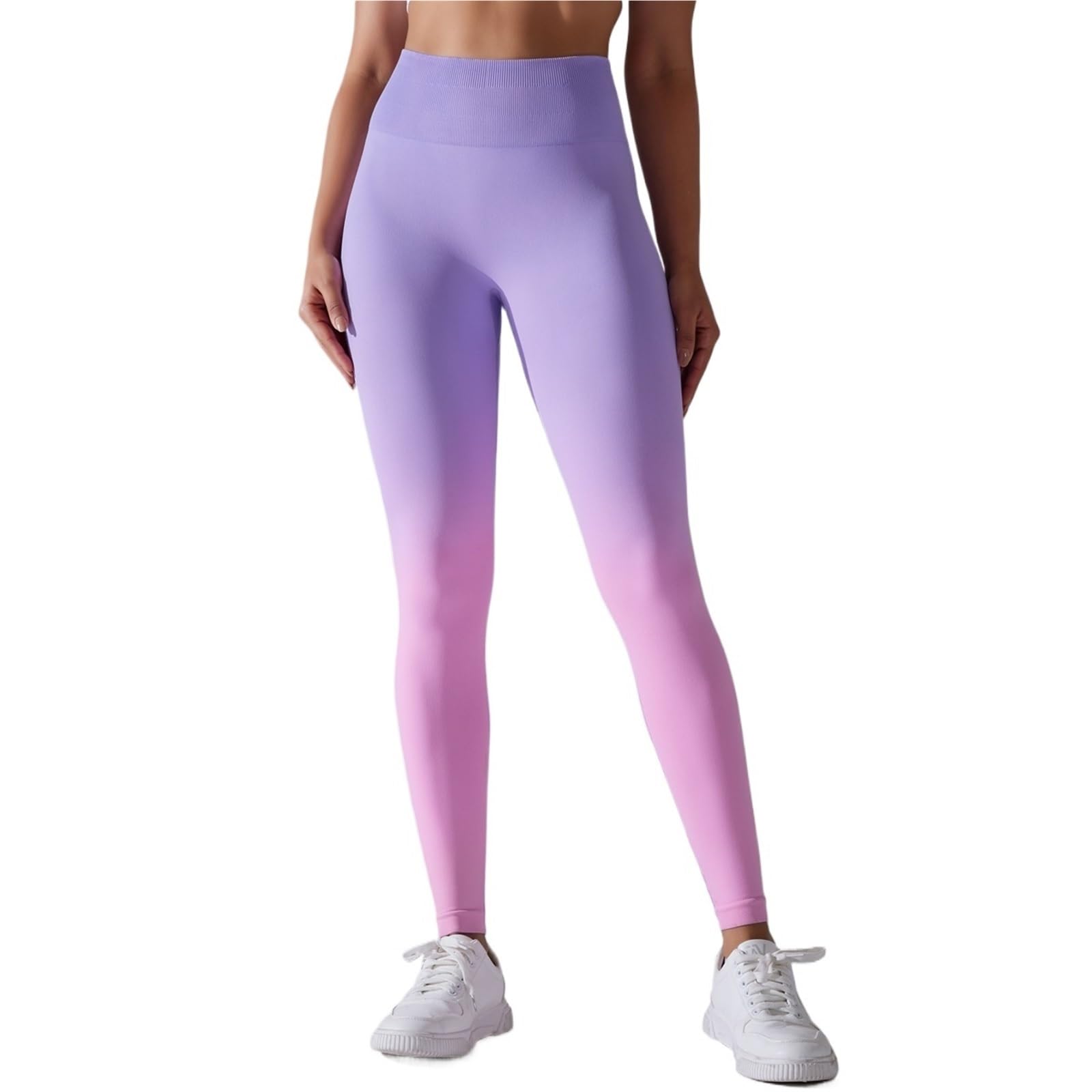 Pantalones de yoga de cambio gradual de cintura alta, leggings deportivos para mujer, fitness, sin costuras, control de abdomen, correr, entrenamiento