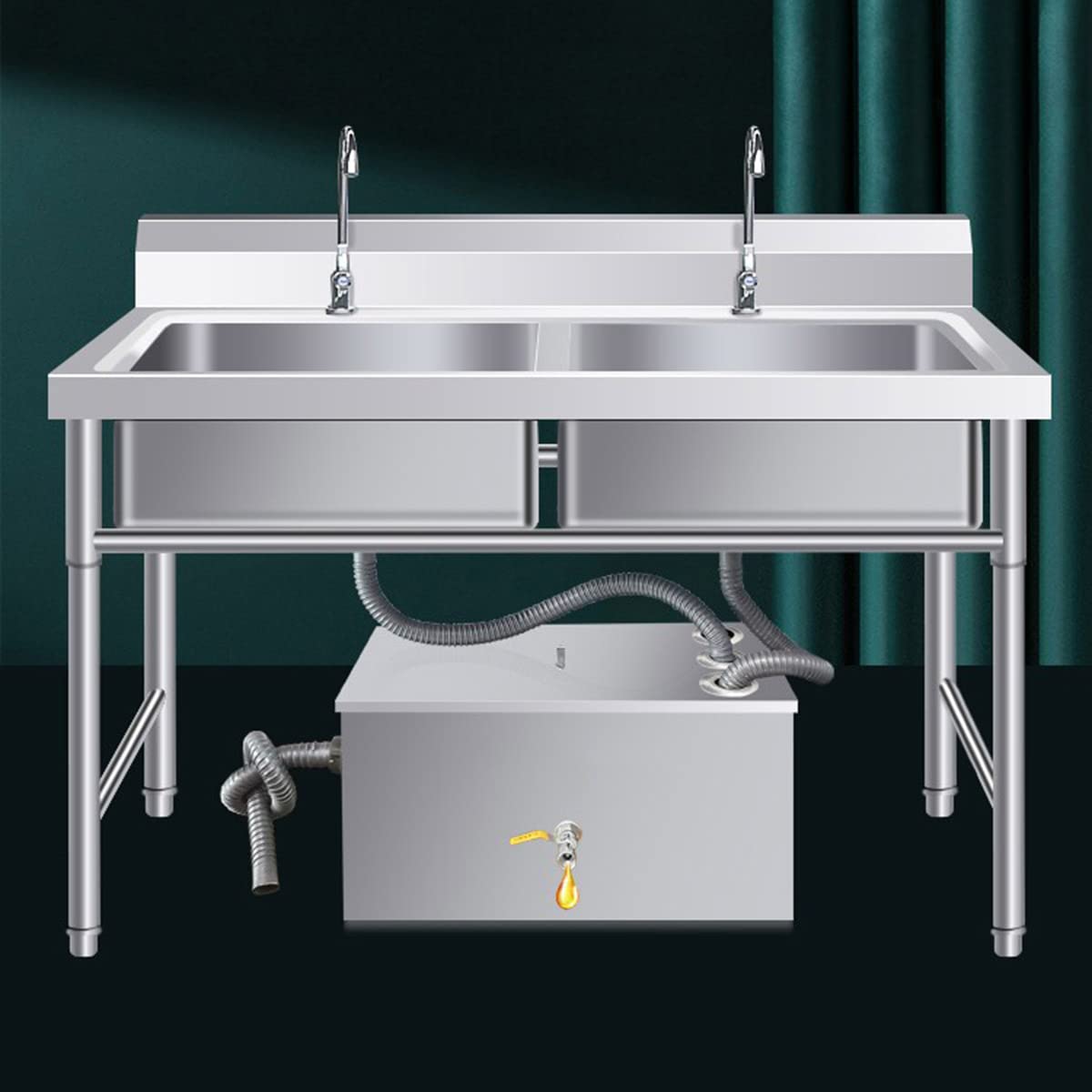 Ingrassatore commerciale in acciaio inox, intercettatore sotto il lavello per cucina e ristoranti, mantiene i tubi puliti e igienici, filtro grasso per rifiuti di ristorazione