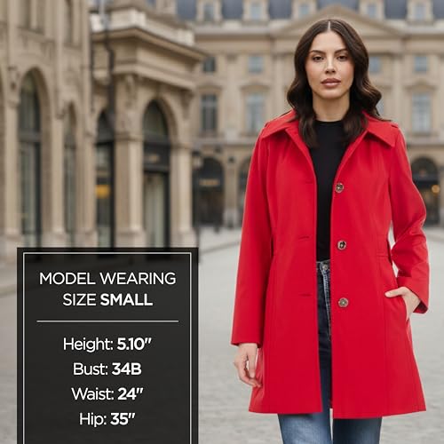 Image of Michael Kors Women's Single Breasted Raincoat With Detachable Hood