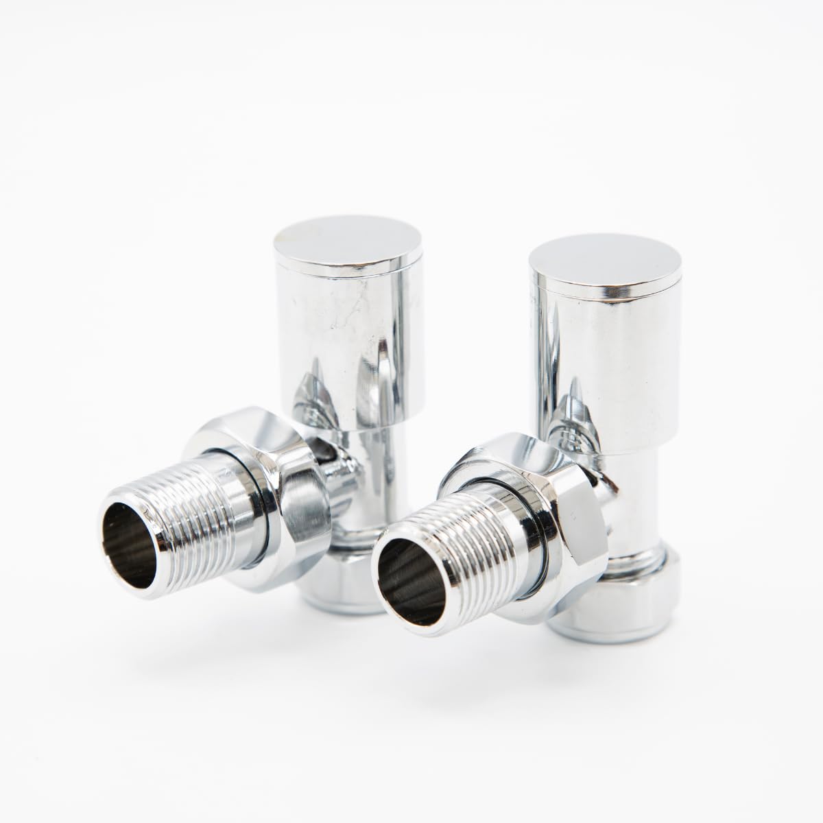Plumb Bliss Chrome Modern Angled Radiator Valves (15Mm X 1/2")