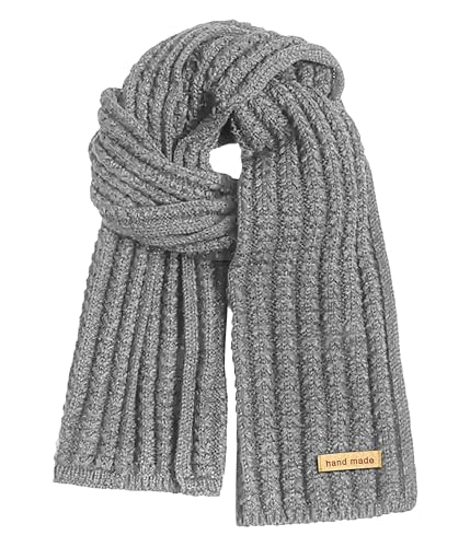 FORVEVO Schal Herren Damen Winter,Warm Strickschal,Weich Winterschal Unisex,Tägliche Aktivitäten,Outdoors,Laufen,Gehen(Dunkelgrau)