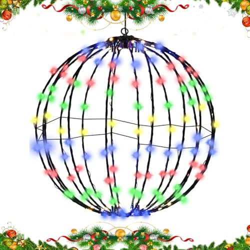 Luces LED luminosas de Navidad | Luces de metal plegables | Novedad decoraciones navideñas, luces decorativas de jardín para porche, árboles, jardín