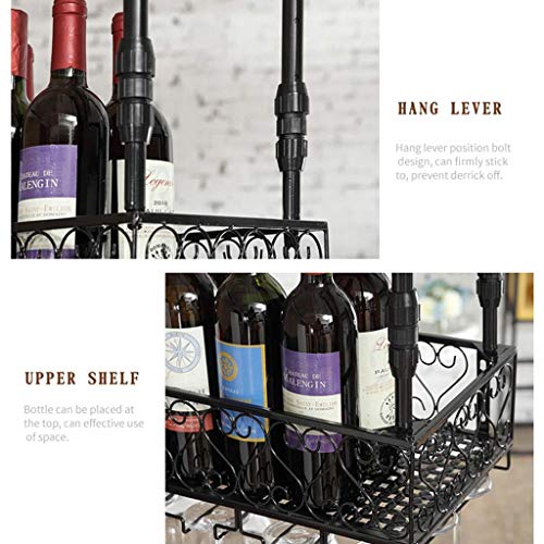Support de casier à vin réglable pour sol et plafond, finition soignée