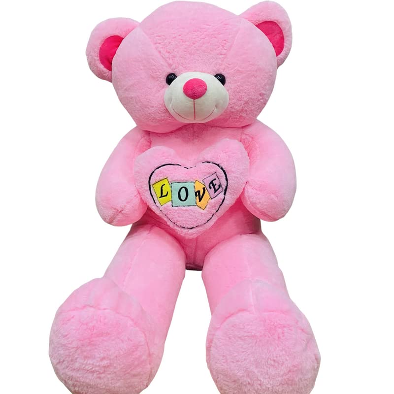 Image of HUG 'n' FEEL SOFT TOYS Long Soft Heart Teddy Cute Giant Life Size Teddy Bear 100Cm Heart Teddy Plush & Stuffed Toys