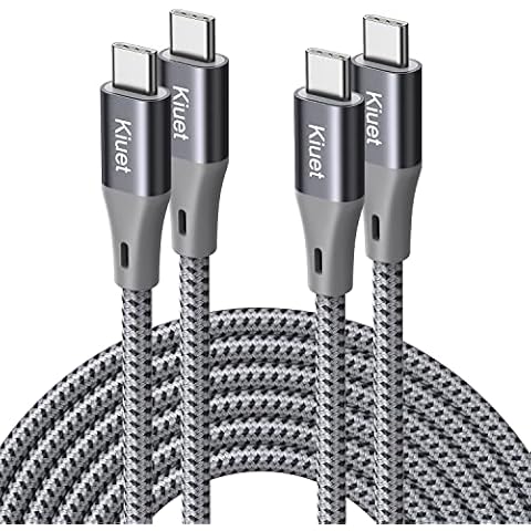 kiuet 2 Pack/1.8M USB C to USB C Cable,60W Type C fast Charging Cable,USB C PD Charging Cable,MacBook Air/Pro 2020,iPad Air 4/Pro 2020/Pro 11,Samsung Galaxy S21 S20 Note 10,etc USB C Charger,grey Cover