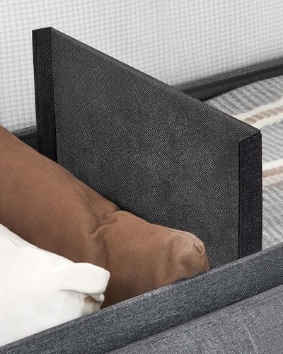 SONGMICS Sitzhocker mit Stauraum, klappbare Sitzbank, 38 x 110 x 38 cm Fußbank, Aufbewahrungsbox, bis 300 kg belastbar, für Wohnzimmer Schlafzimmer Flur, schiefergrau LSF77K