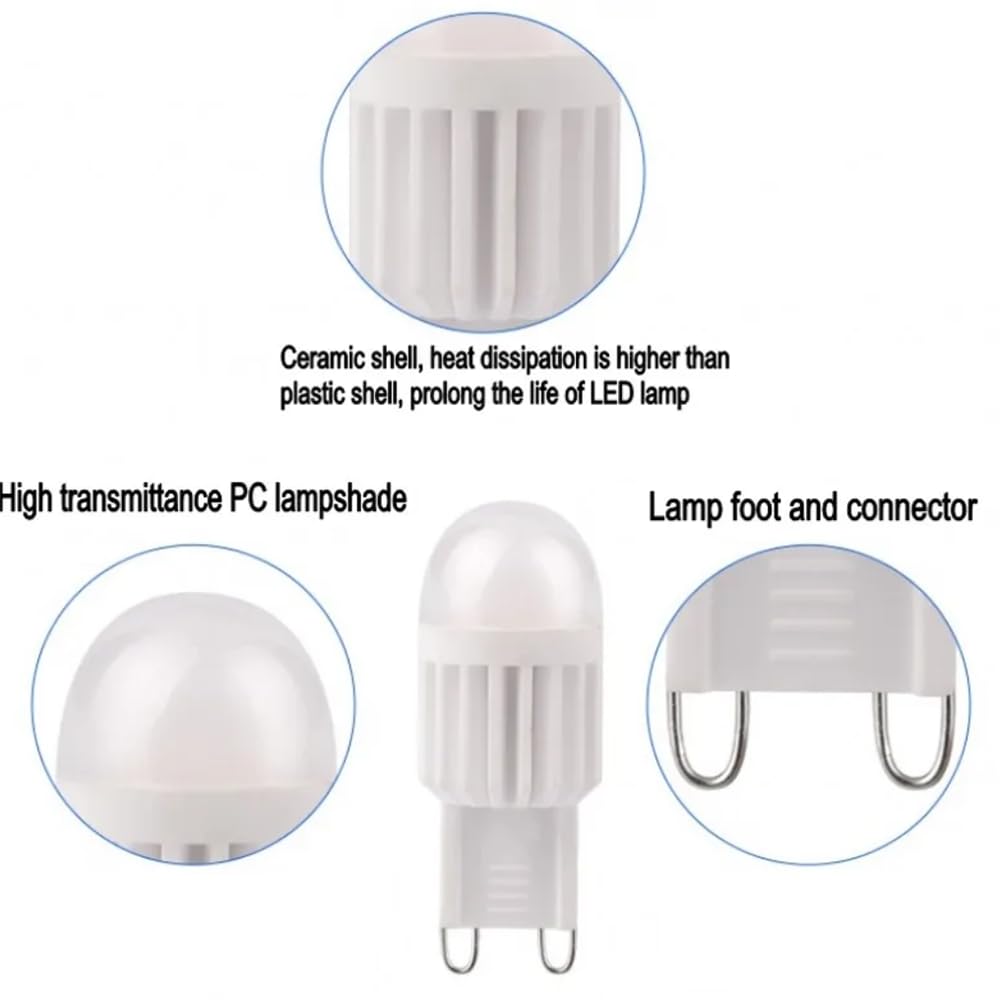 Warm white,YNiuniunny 8 Szt. Żarówka LED 3W 220V G9 Lampa Kukurydziana Żyrandol Do Dekoracji Sypialni W Domu I Salonie