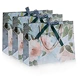 ラッピング ギフトバッグ 手提げ袋 油絵風 花ラッピング ギフトバッグ手提げ カラーズクラフト ショッピングバッグ ひも ギフトバッグ (3枚-横型L)