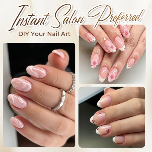 UNA GELLA Oval Fake Nails Pre-shape 504pcs Almond Gel Nail Tips Round Almond Press on Nails for Full Cover Acrylic Round Oval Full Nails False Nails 12 Sizes False Soft Gel Tips - 3