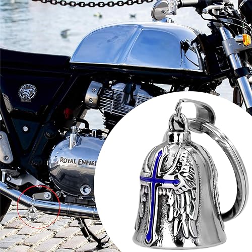 PEVRUAY Motocykl dzwonek strażniczy, olej dzwon motocyklowy anioł stróż, z pierścieniem, do rowerów, motocykli, pojazdów elektrycznych