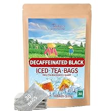 TeeLux Decaf Black Tea, Decaffeinated Black Tea Bags, Family Size, Smooth & Refreshing Taste, Unsweetened Iced Tea 30 Count