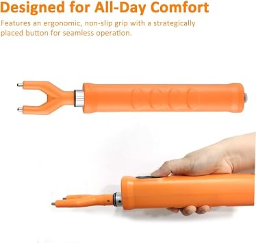 Rechargeable Cattle Prod with LED Light 38 Inch Waterproof Electric Livestock Prod for Cows, Pigs, Goats, Dogs Retractable Shaft, Lightweight, Woman Self Defense Tool