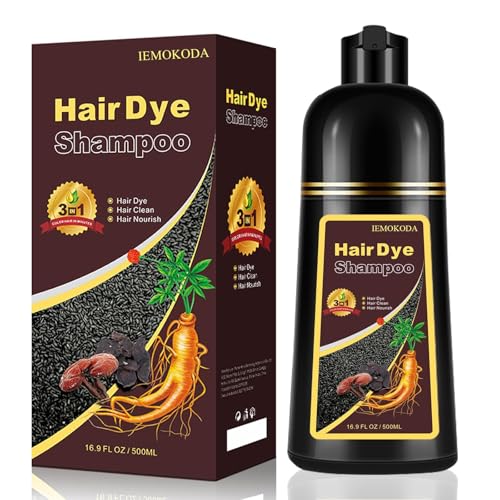 Chestnut Brown Hair Dye Shampoo 3-in-1, Instant & Long-lasting Hair