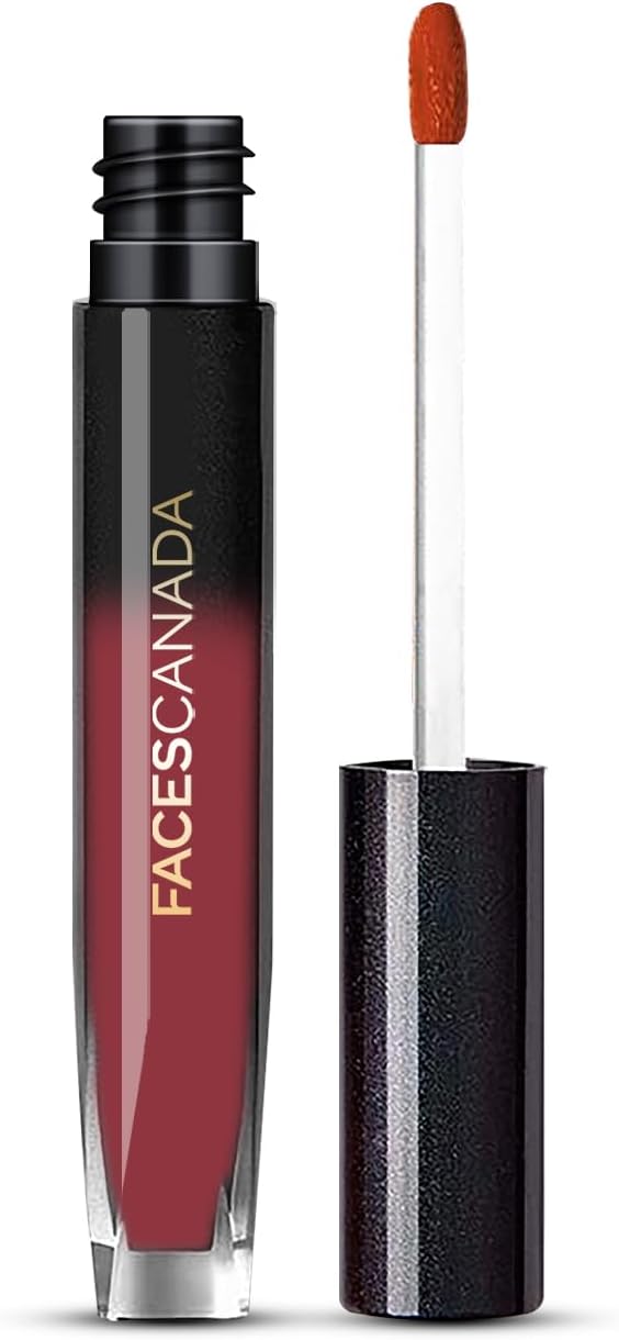 FACESCANADA Comfy Silk Liquid Lipstick - Elegant Maroon 08, 3ml | Satin Matte HD Finish | Luxe Comfort | Longlasting | No Dryness | Smooth Texture | Mulberry Oil & Shea Butter For Plump Hydrated Lips