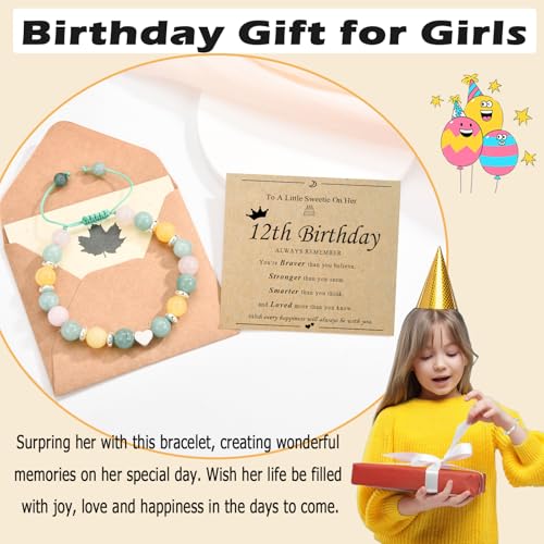Image of Birthday Gifts for 12 Year Old Girls 12th Beaded Bracelet Teen Girls Gifts for Daughter /Granddaughter /Niece /Friends
