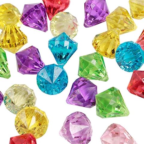Large Fake Acrylic Diamond Gems Decoration Scatter Crystals Wedding Table Confetti Party Decoration Multi Coloured Cover