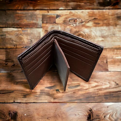 Men’s Short Leather Wallet – Embossed Cowboy Praying at Cross with Laser Cut Design – Christian Western Bifold Wallet for Ranchers, Cowboys & Faith-Based Gifts 6