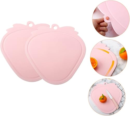 Miniatura 7 de ABOOFAN Tabla de cortar de fresa, 2 piezas, tabla de cortar decorativa para tabla de cortar para pequeña tabla de cortar decorar plástico de doble