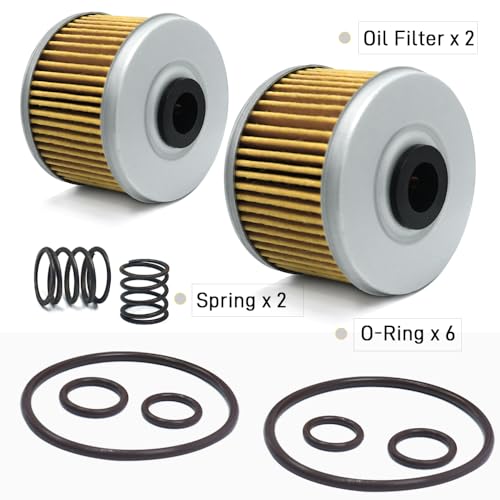 Image of Oil Filter Kit Compatible with Honda FourTrax 300 TRX300 TRX300FW TRX300EX TRX400EX Rancher 350 Foreman 400 450 500 520 Racher 420 Pioneer 500 520 TRX400FW TRX420 500 520 (Pack of 2)