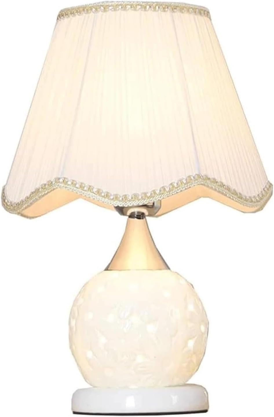 Modern Table Lamps Ceramic Lamp with Fabric Lampshade Bedside Nightstand(2)