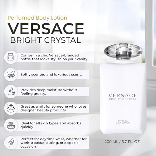 Versace Bright Crystal Perfumed Body Lotion for Women – 6.7 Ounces