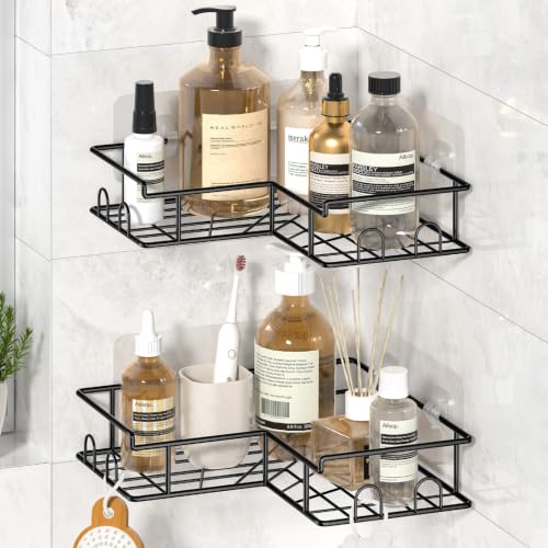 Estanteria Baño Esquinero, 2 Piezas Estante Ducha sin Taladro, Organizador de Ducha con Adhesivo, para Baño Almacenamiento Champú y Gel