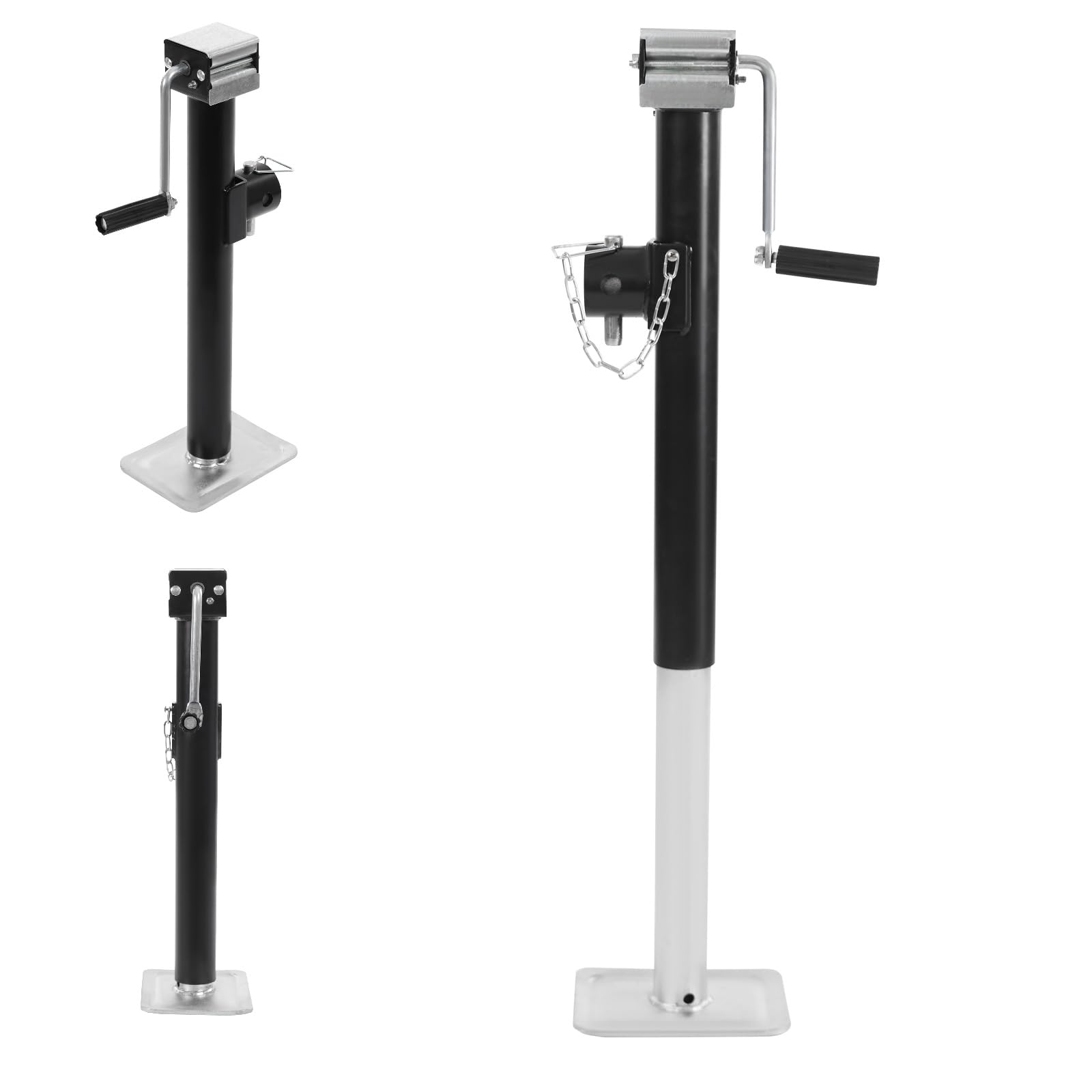Anhängerheber, 2,27T 5000LBS Stützfuß Anhänger, 38cm Hubhöhe Anhänger-Heckstütze für Wohnwagen mit Kurbel, Q235 Stahl, 57-94 cm Verstellbar für PKW LKW Camper