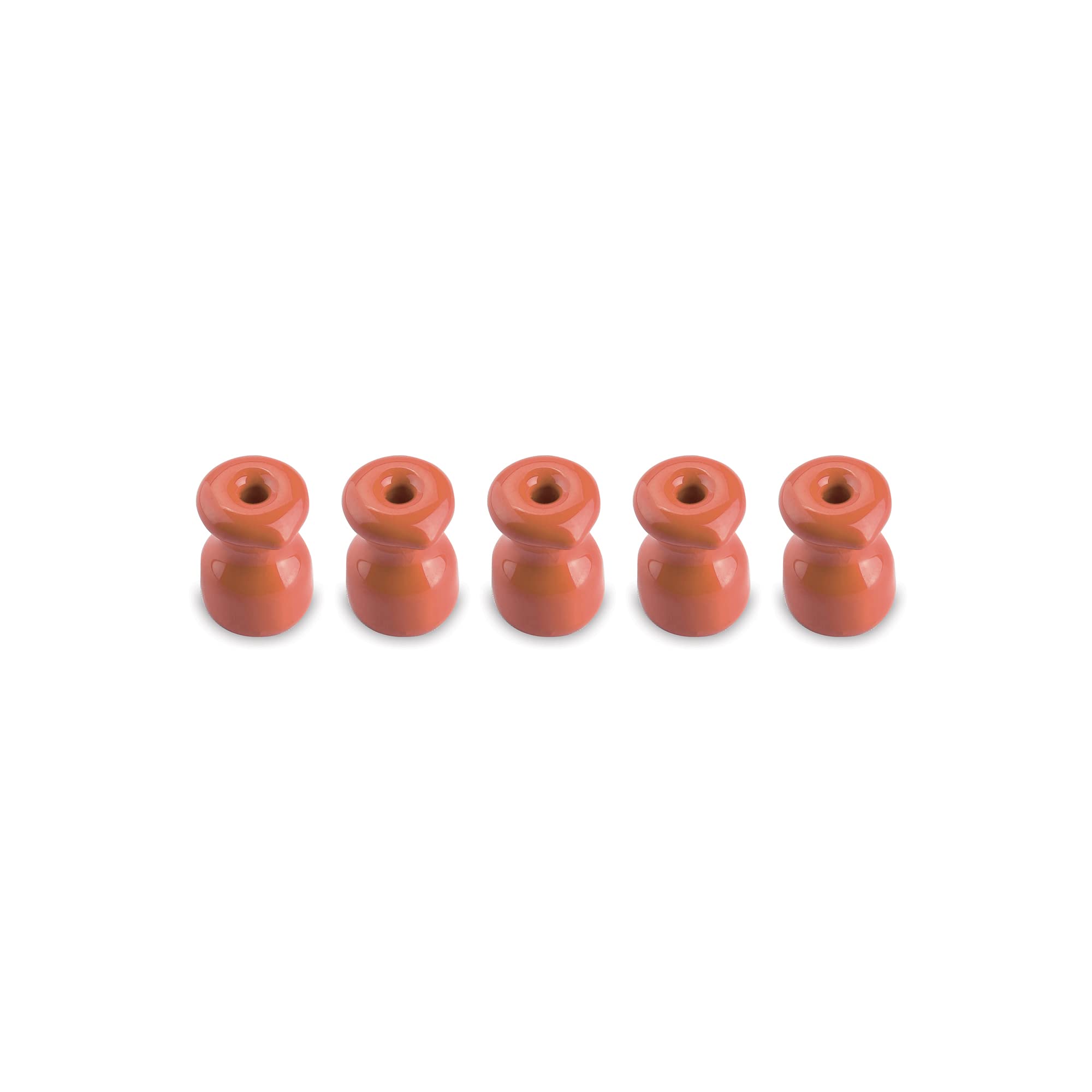 Amarcords - Cable clamp with screws and plugs. 5 vintage colored porcelain insulators for color wall braid cable installations CORAL