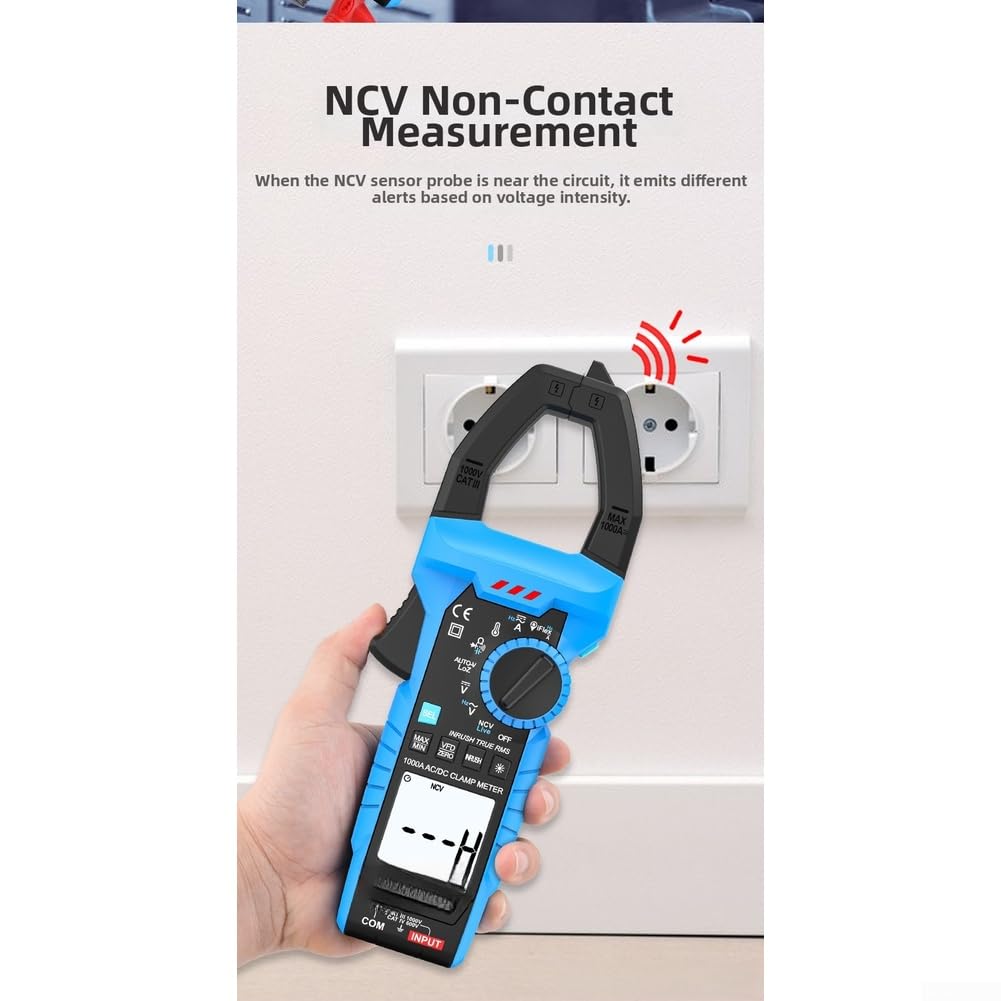 Pinza Amperimétrica Digital 1000A AC/DC TRMS NCV
