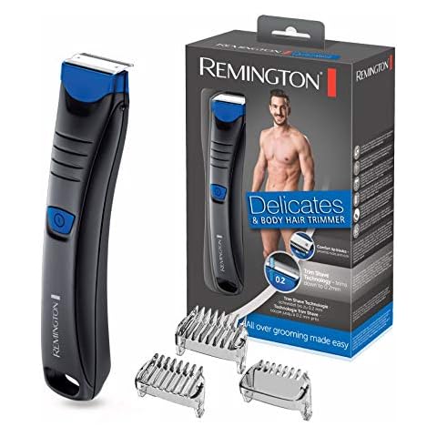 Remington Haartrimmer Intimbereich & Körper [hautfreundlich & sicher bis 0,2mm ohne Hautirritationen] 2 Klingen, 100% wasserfest inkl 3 Aufsteckkämme (2,4,6mm) Haarschneidemaschine, Rasierer, BHT250 Cover