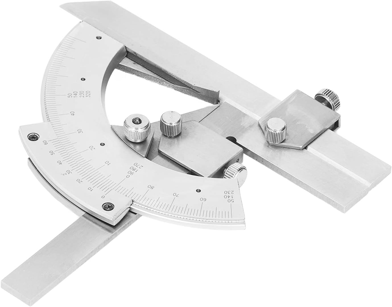 Universal Vernier Bevel Protractor, Vernier Bevel Protractor 0‑320° Universal Fine Tuning Angle Finder Woodworking, Construction Protractors (#2)