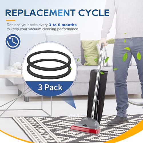 Image of Vacuum Belt, Belt 30563B Round Vacuum Cleaner Belts Upright Vacuum Belt Compatible with Sanitaire Eureka Vacuum Cleaner, Style RD, SC679K C2094 Belt, 3 Pack