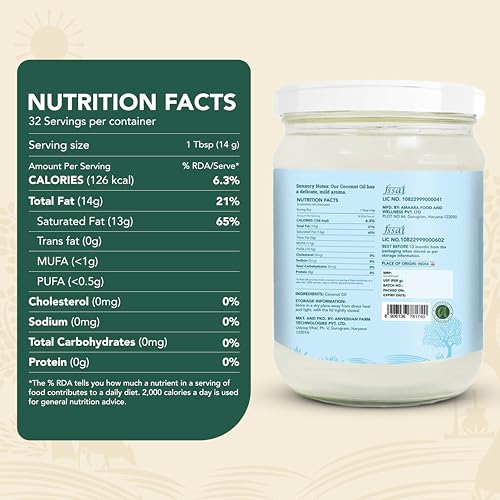 Image of Anveshan Cold Pressed Virgin Coconut Oil 500ML | Glass Jar | Unrefined Cold Pressed Virgin Coconut Oil, Naturally Cholesterol Free, Kolhu /Kacchi Ghani /Mara Chekku /Ganuga, Rich Aroma & Flavour of Real Coconuts, A1 Grade Coconuts