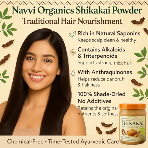 Image of Shikakai Powder for Hair Wash 430g with Spoon - 100% Pure Ayurvedic Herbal Hair Cleanser for Hair Growth, Dandruff Control & Natural Shampoo Alternative