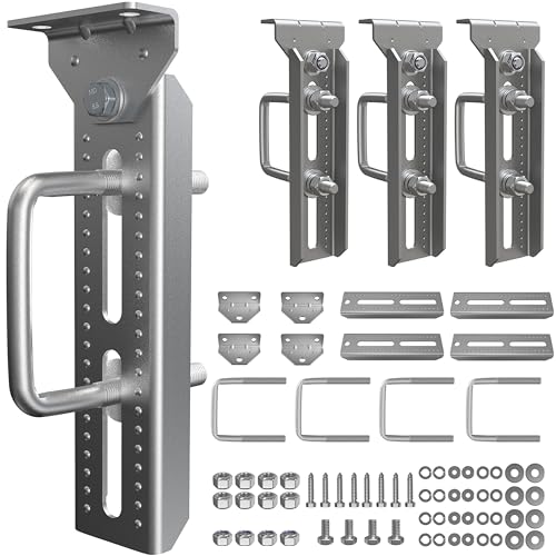 Wellmax 10 Heavy Duty Boat Trailer Bunk Brackets 4-Pack | Galvanized Steel with Dacromet Coated | Swivel Top | Fits 3x3 2x3 1.5x3 Crossmembers | for Deep-V Hulls & 2x6 Bunk Boards