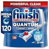 Finish Dishwasher Tablet, Quantum Infinity Shine, 120 Tablets, Fresh Scent, Powerful Clean & Shine Detergent Tabs, Tough on Grease Stains