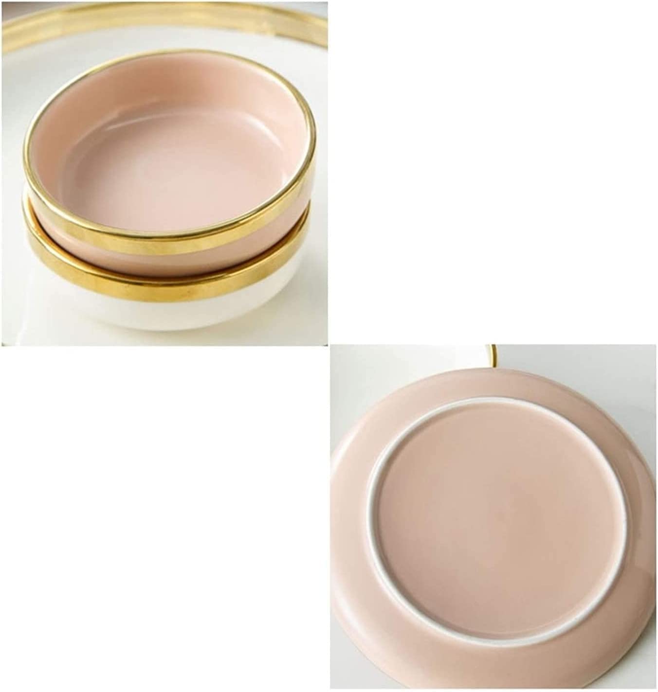 H3TF5J Luksusowe zastawy stołowe, ceramiczne zastawa stołowa w stylu europejskim, piekarnik mikrofalowy bezpieczny zastawa stołowa, porcelanę kadmu bez ołowiu, zastawa stołowa ślubnego (różowe 8 osób)