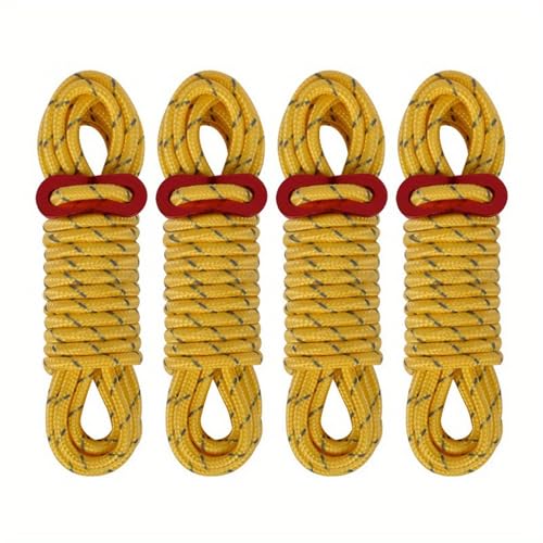 TEMOOUES 強力5mm 瞑想テントガイライン 永久的な観察性とエアコード付き 安全な屋外シェルター 反射ウィンドロープ 屋外