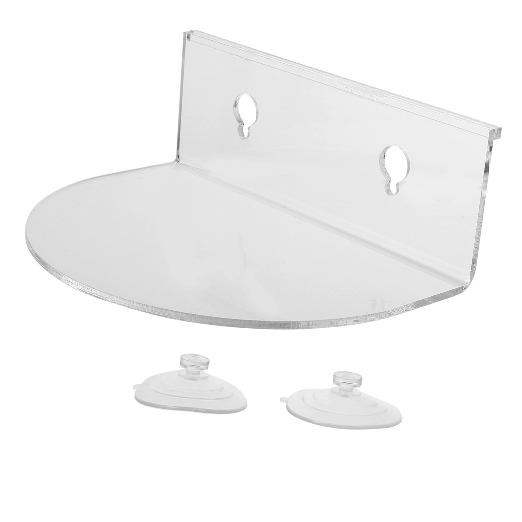 Outanaya Transparenter Acryl Wandregal mit Saugnapf für Gewürzflaschen und Kleine Pflanzen Vielseitiges Aufbewahrungsregal für Küche Wohnzimmer Büro Einfach zu Montieren und Langlebig