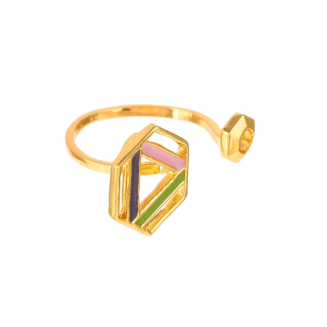 Benzene Hexagon Enamelled Open Ring