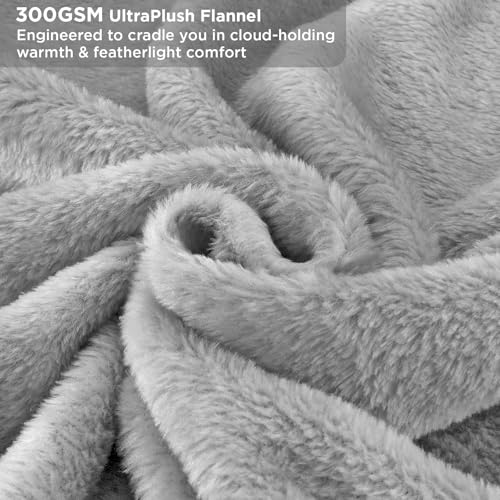 Cinkee Antistatische Kuscheldecke 300GSM Extra Weich | Fleecedecke Sofadecke 150x200 cm | Oeko-TEX® Wohndecke Tagesdecke & Couchdecke | Grau