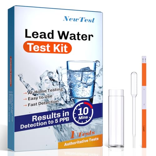 NewTest Lead Water Test Kit: Accurate Lead Detection to 5 PPB & Results in 10 Minutes - at Home Water Lead Testing Kit for Drinking Water & Tap & Well Water