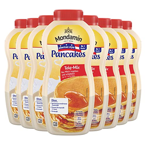 Mondamin American Style Pancake Teig-Mix für leckere Pfannkuchen nur Milch zugeben und schütteln ergibt 4 Portionen à 3 Pancakes 215 g 8 Stück