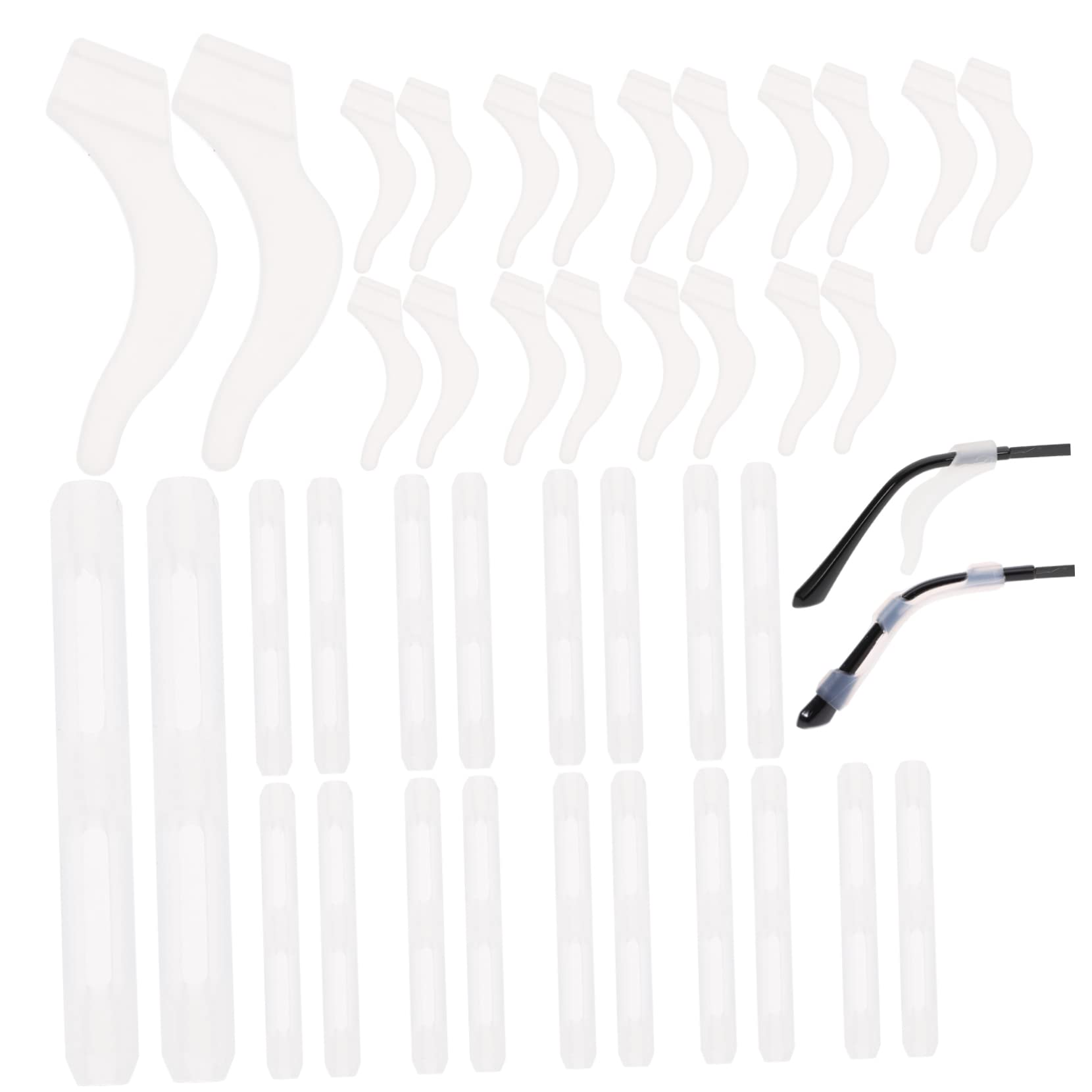 FOMIYES 20 Pairs Glasses Anti-Slip Cover Glass Temple Tips Eyeglass Ear Pads Glass Ear Hook Eyeglass Ear Cushions Silicone Eyeglass Ear Grip Silicone Glass Ear Cushions Glass Retainers